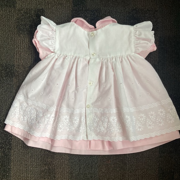 Vintage 90’s Summer Baby Dress 2-piece Pink with White Pinafore 6-9 months Y2K - Picture 5 of 8
